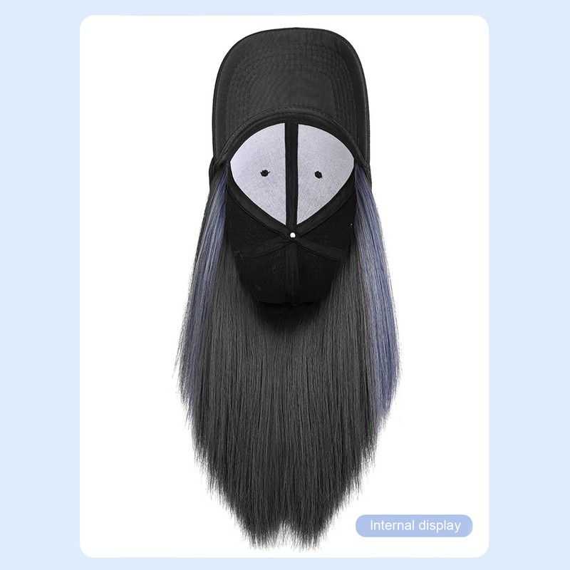 Short Straight Hair Wig with Cap Women's Baseball Cap Wigs