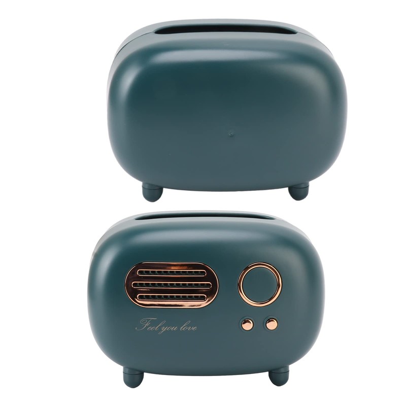 Dpofirs Retro Green Radio Shaped Facial Tissue Box Holder