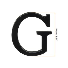 PATIKIL 3D Acrylic Alphabet Mirror Wall Stickers Letter G Self-Adhesive Home Decor Letter Sign Art Sticker Decal for DIY Home Decoration Black