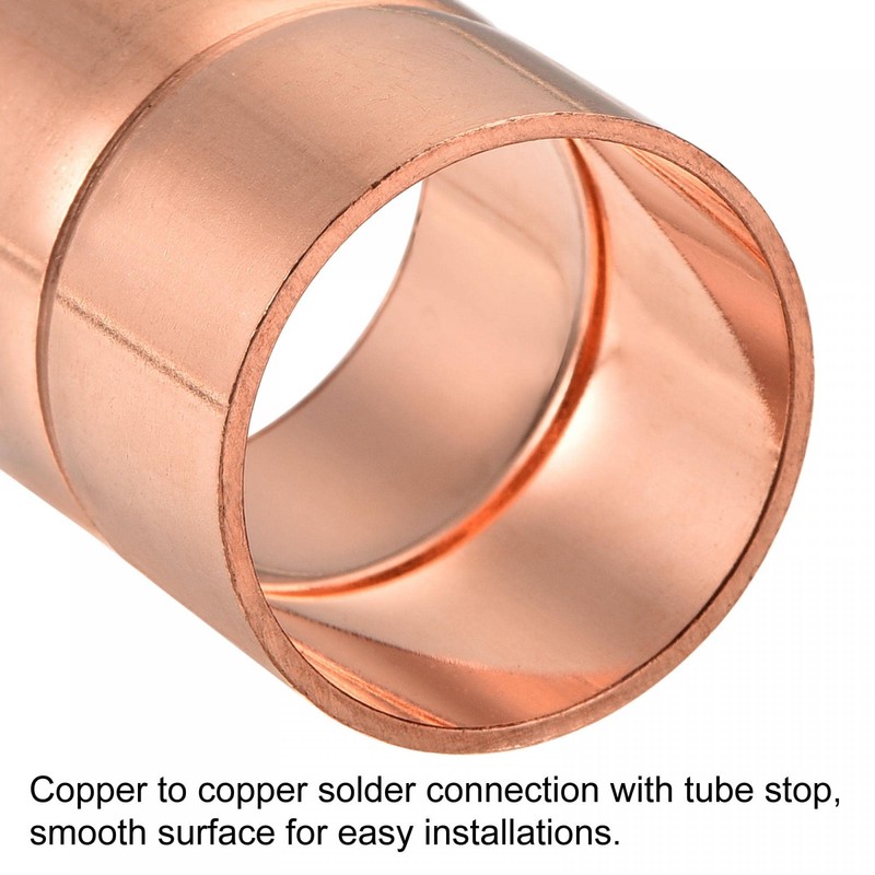 sourcing map Copper Pipe Coupling 25mm Straight Connecting Adapter with