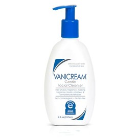 Vanicream Limpiador facial suave con dispensador de bomba, 8 onzas líquidas, formulado sin irritantes comunes para personas con piel sensible