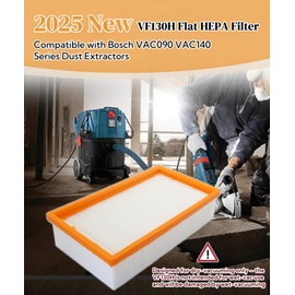 Taruimoo VF130H Flat HEPA Filter Compatible with Bosch VAC090/VAC140 Series Dust Extractors,only for dry-vacuuming
