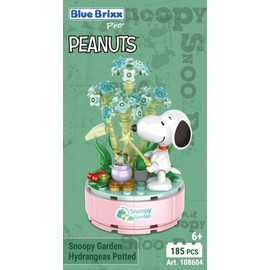 BlueBrixx Pro 108604 Snoopy Garden "Hydrangea in Pot" Made of Clamping Blocks with 185 Building Elements
