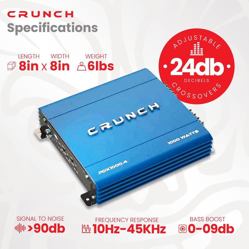 Crunch PDX-1000.4 PowerDriveX 1000 Watt 4 Channel Exclusive Blue A/B