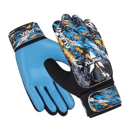 AlphaSports Soccer Goalie Gloves for Kids Boys, Youth and Adult Football Goalkeeper Gloves with 4mm Latex Palm and Double Wrist Protection (Cyan-Blue, Size 4 Suitable for 6 to 9 Years Old)