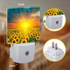 Neidius Night Light for Kids Girls Boys,Sunflower Fields During Sunset LED Night Light Plug into Wall with Dusk to Dawn Sensor for Room Decor,Hallway,Kitchen,Bathroom,Nursery,Stairs