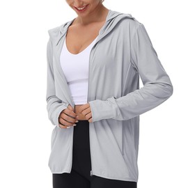 ArmoTex Women's UPF 50 Sun Protection Full Hoodie Jacket Lightweight Athletic Long Sleeve Shirts for Hiking, Fishing