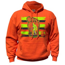 SafetyShirtz Men's Bigfoot Hi-Vis Stripe Hoodie, Neon Yellow/Reflective/Orange - Large