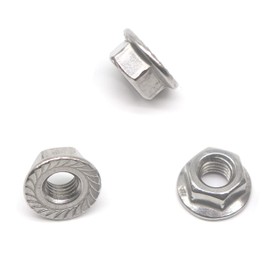 20 Pieces M8 Flange Nuts,binifiMux M8-1.25mm Serrated Hex Flange Lock Nuts, DIN6923, 304 Stainless Steel,Plain Finish