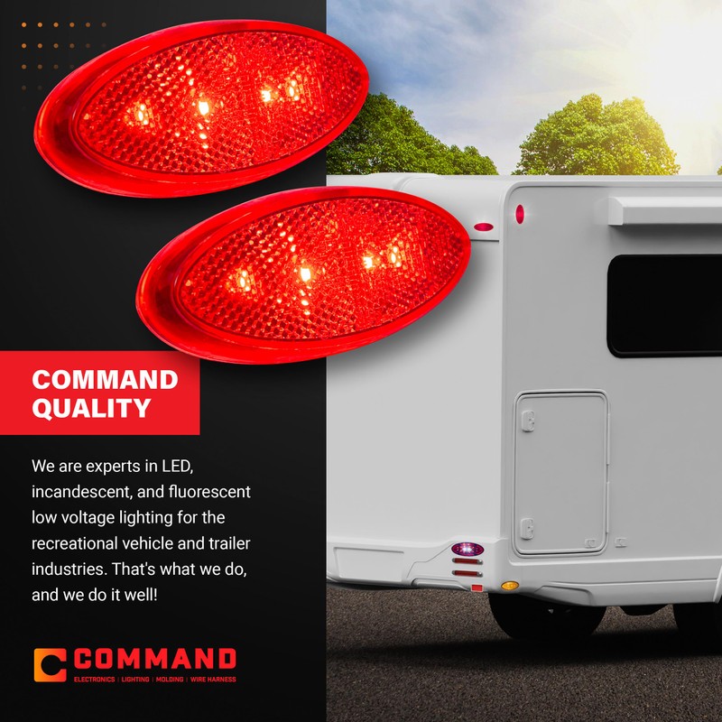 Command Electronics OEM 12V LED RV & Trailer Oval Clearance