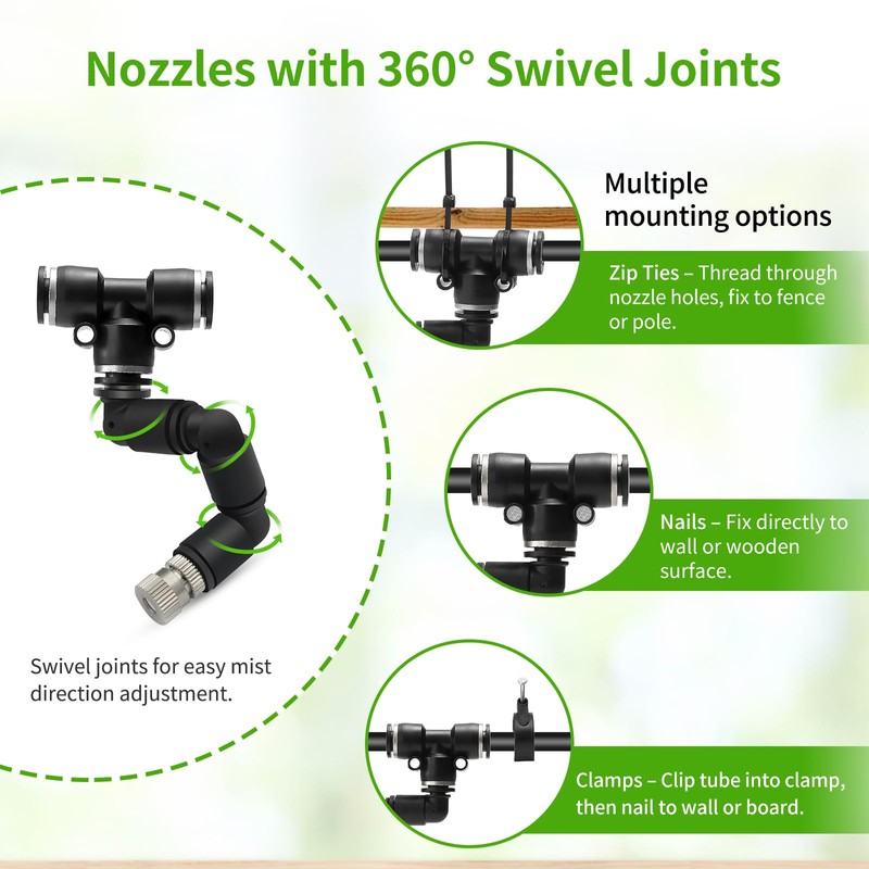DAOTAILI Misters for Outside Patio, 65FT (20M) Misting Line +