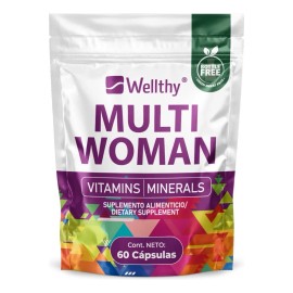 Wellthy Multi Woman Vitaminas Y Minerales Para Mujer 60caps Sabor Neutro