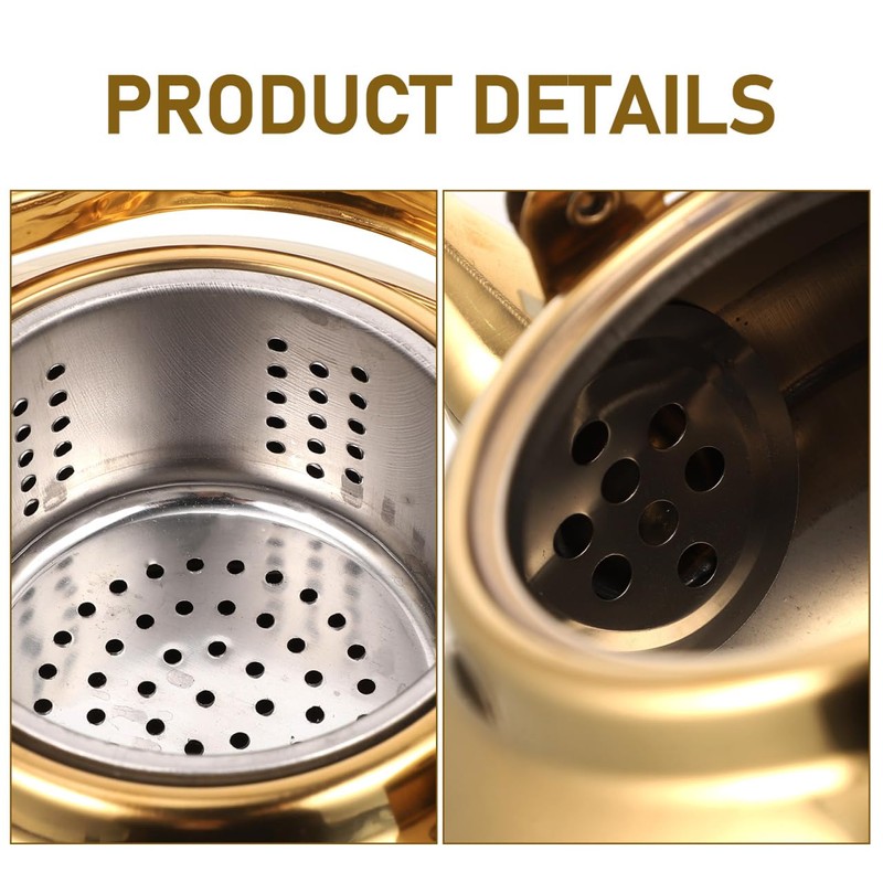 Cabilock Tea Kettle Kettle Induction Stainless Steel Kettle Gold Whistling