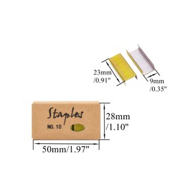 Yellow Gold No.10 Staples Mini Staples Refill 1000/Box 2 Boxes/Pack 2000 Count #10 Staple Colored Staples for Office Mini Stapler (Yellow Gold Staples)