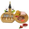 ZENWORYS Bamboo Cheese Board Set Equipped with Round Wooden Boards
