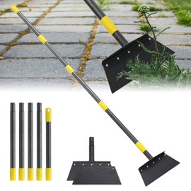 Manual Weeder, Detachable Garden Flat Shovel Scraper, 2 Spades,74 Inch Long Multifunctional Garden Cleaning Shovel, Heavy Duty Floor Scraper,Metal Weeding Scraper for Lawn Edging