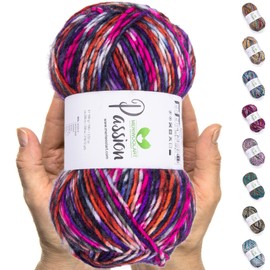 MeriWoolArt® Merino Wool for Knitting - 200 m Multicoloured Thick Merino Wool - Soft Wool for Crochet and Arm Knitting for Sweaters, Scarves, Blankets, Cloths, DIY Knitting Projects