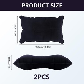 SMCEHEYA 2 Pcs Inflatable Pillows 34 * 22cm Camping Pillow Travel Pillow Inflatable Neck Pillow Blow up Pillow Portable for Camping Fishing Office and Travel Comfort