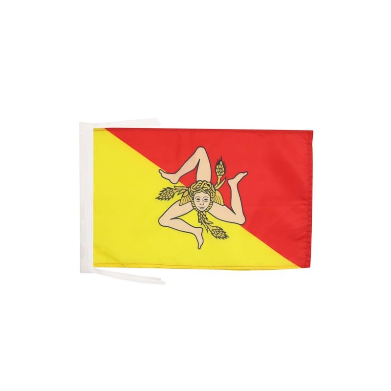 Sicily Flag 18'' x 12'' cords - Italy - Sicilian