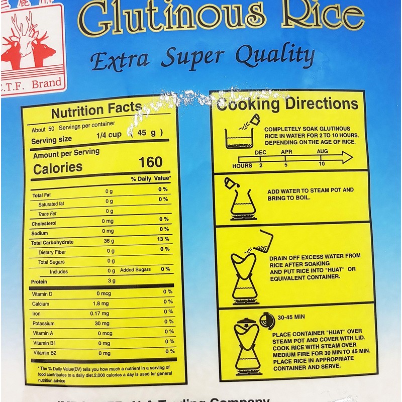 Thai Sweet Rice Gluttinous Rice Extra Super Quality 5 lbs.