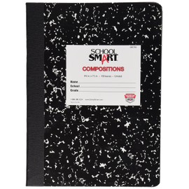 School Smart Hard Cover Composition Book, Unruled, 9-3/4 x 7-1/2 Inches, 100 sheets