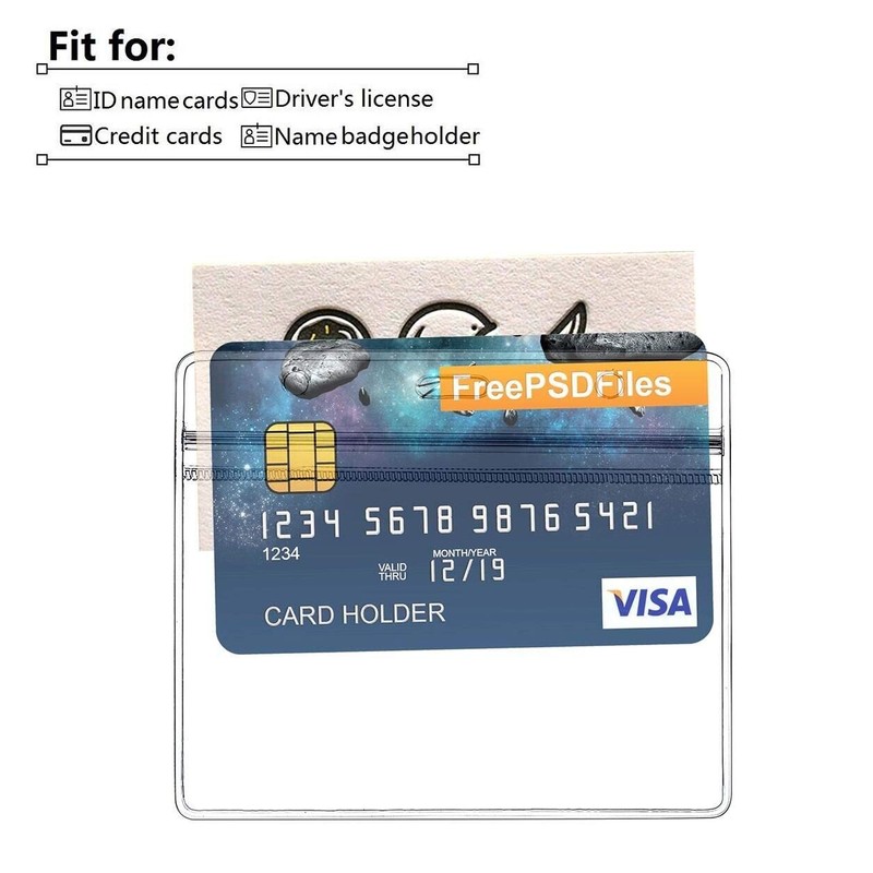 Horizontal ID Badge Holder with Breakaway Lanyards Clear Plastic Name