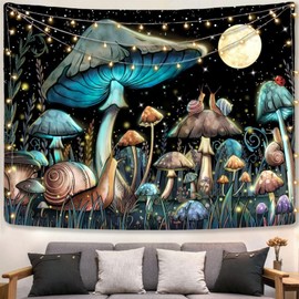 Lifezilla Mushroom Wall Tapestry for Bedroom - Cute Anime Hanging Decor (36×48 Inches)