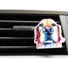 Unbranded Golden Retriever Dog Neon Vent Clip Essential Oils Diffuser Mask Holder