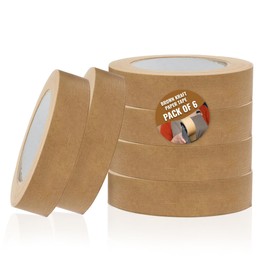 Abacus Range 1 Roll Kraft Paper Tape 75mm x 50m Wide Brown Packaging Tape for Parcel Wrapping, Shipping & Storage – Recyclable