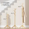 Pipishell Coat Rack Sturdy Wooden Coat Rack Stand, Adjustable Coat