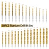 GMTOOLS 30 Pcs Titanium Impact Drill Bit Set, Hex Shank