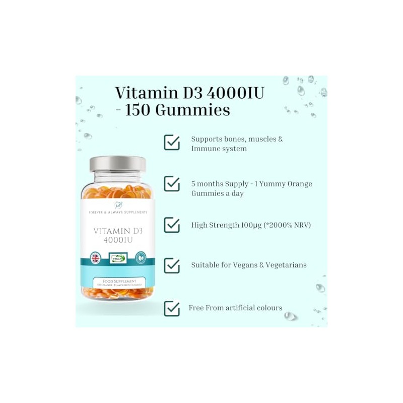 Vitamin D3 4000iu - High Strength 100μg - 5 Months