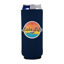 Lake Life Slim Can Coolie (Navy)