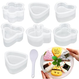 Rice Ball Mould Set, 8 Piece Set, Sushi Bento Box, Easy Handmade, Perfect Size for Daily Use, Cute, Pressed Onigiri, Rice Ball Guru, Home, Party, Graduation Banquet, Picnic, Outing, Travel, Home Party