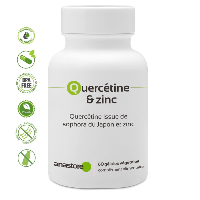 Quercetin and Zinc, 100 mg/60 Capsules, Quercetin of Natural Origin