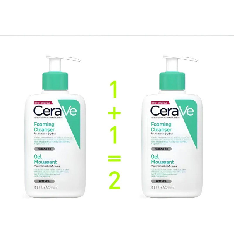 Gel Limpiador Espumoso Cerave Piel Normal A Grasa 236 Ml-2ps
