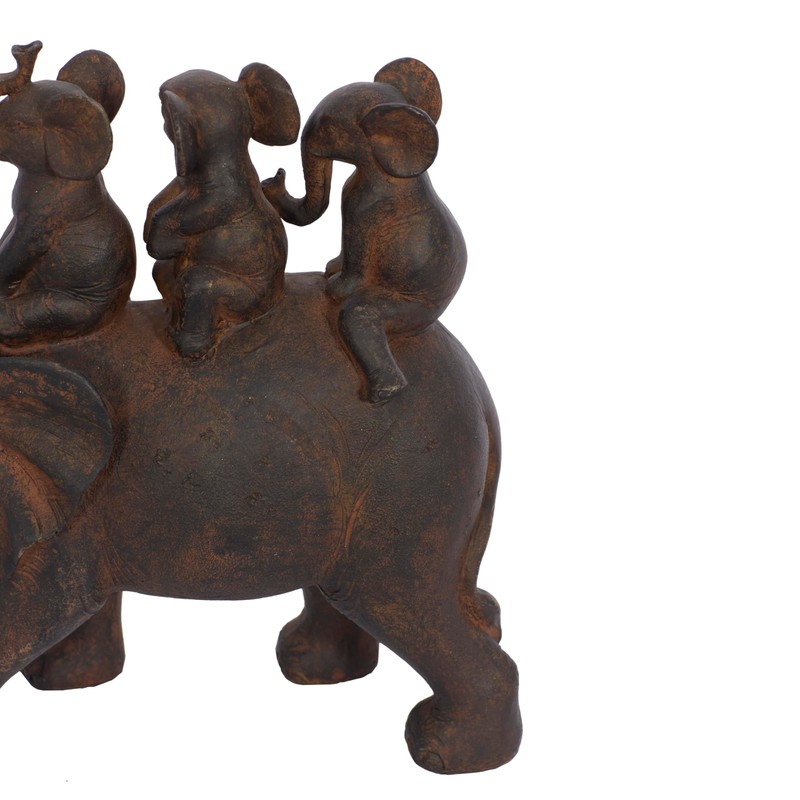 Deco 79 Polystone Elephant Decorative Sculpture Home Decor Statue, Accent