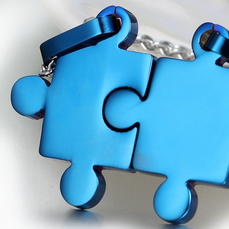 Cupimatch Juego de 2 collares de acero inoxidable con colgante