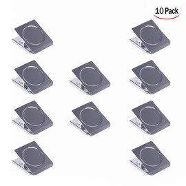 LHKJ Pack of 10 Magnetic Clips, Metal Fridge Magnetic Clips for Office Kitchen School Clips for Whiteboard, Wall Memo Note