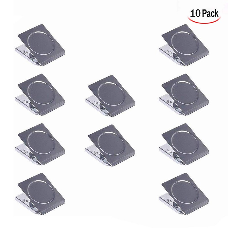 LHKJ Pack of 10 Magnetic Clips, Metal Fridge Magnetic Clips
