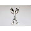 Plastic Silver Disposable Large Fork and Spoon Serving Set