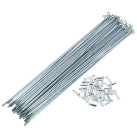 TUCKBOLD Bicycle Spokes Bicycle Wheel Spokes Silver Tone Nipple 1 Set 13G 225 mm Length 45 Galvanised Steel