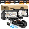 Nilight 2PCS 6.5 Inch 120W LED Light Bar Amber White