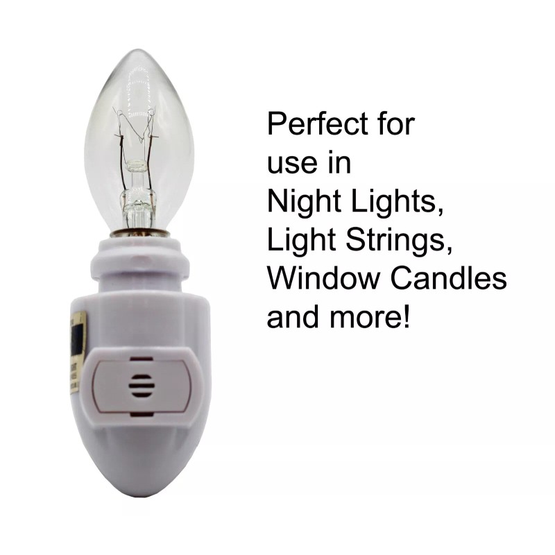 Creative Hobbies (25 Pack) Night Light Bulbs, C7, Clear, Steady,