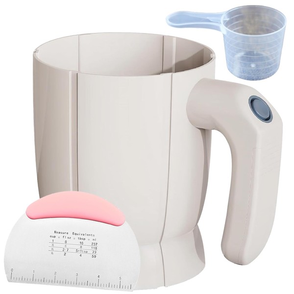 KIDENEI Electric Flour Sifter with Dough Scraper and Flour Spoon,