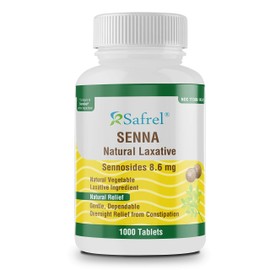 Safrel Senna 8.6 mg Tablets – Natural Sennosides Vegetable Laxative for Constipation, Bloating, Gas, Irregularity Relief. Safe Overnight Relief | Generic Senokot, Original Value Pack (500 Count)