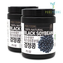 Pure Young Domestic Roasted Black Bean Powder 300g+300g Black Bean Powder / 퓨어영 국내산볶은검은콩가루 300g+300g 검정콩가루