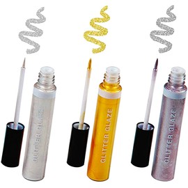 Chefmaster - Glitter Glaze Kit - Edible Glitter Paint - 3 Pack of 0.32 oz Tubes - Create Intricate Designs, Beautiful Glitter and Pearl Sheen, Pen-Sized Bottle With Brush Application - Made in the USA
