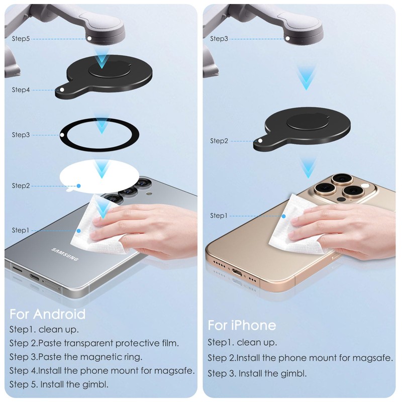 CloudValley Magnetic Ring Mount for DJI OM Smartphone Gimbal -