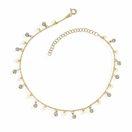 Dkeniz 145260020 Women's Bracelet 925 Sterling Silver 18 + 3 cm Gold-Plated Zirconia Yellow, Sterling Silver, Cubic Zirconia